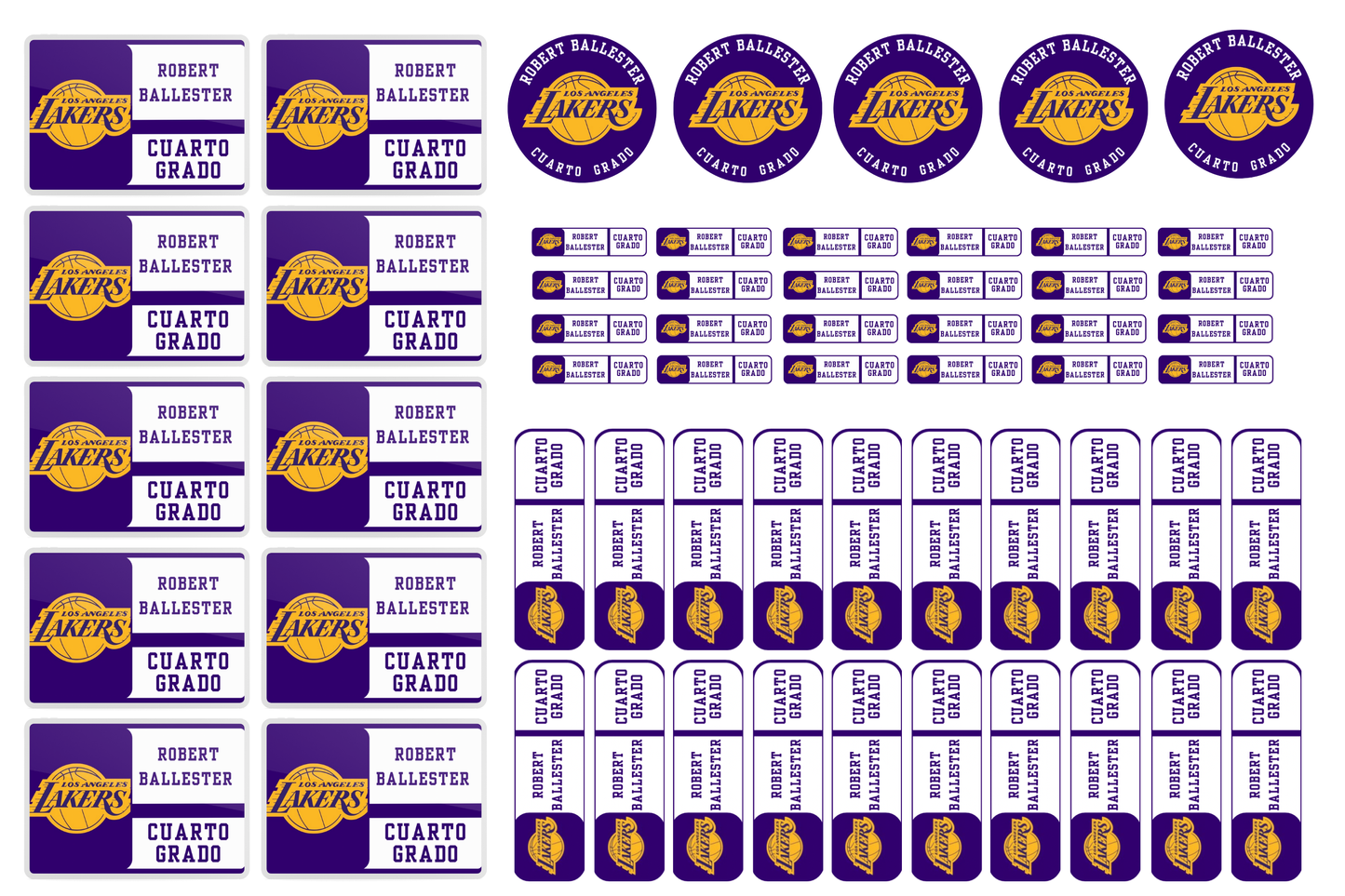 Labels (Stickers) identificación Materiales escolares
