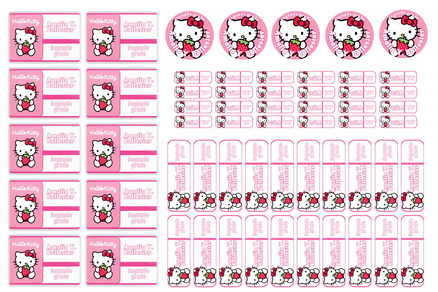 Labels (Stickers) identificación Materiales escolares