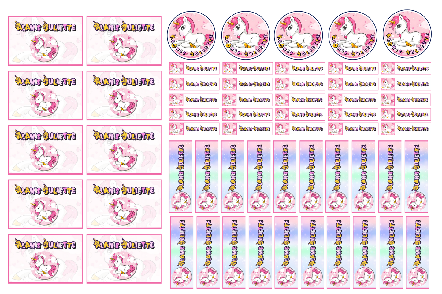 Labels (Stickers) identificación Materiales escolares