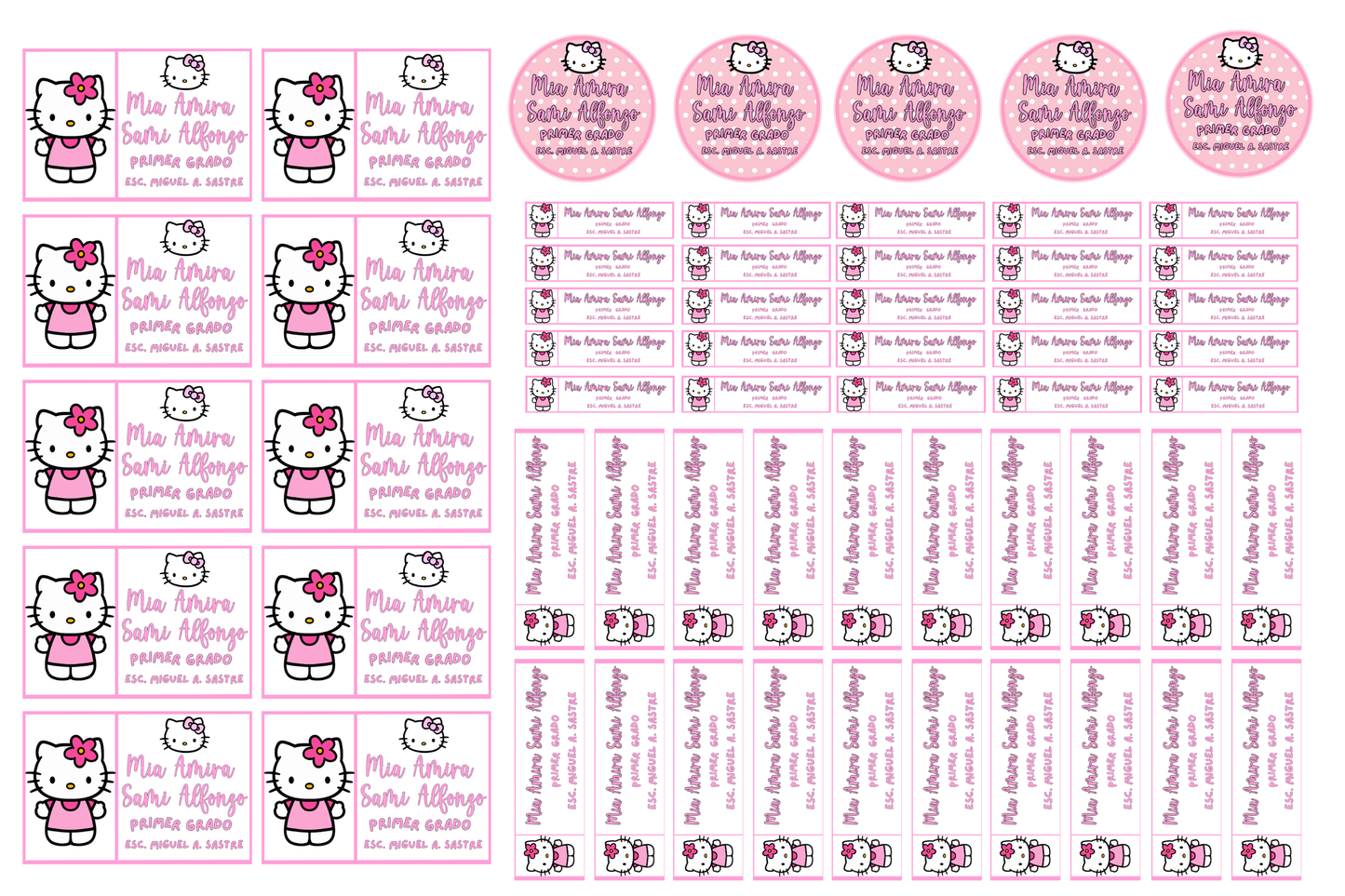 Labels (Stickers) identificación Materiales escolares