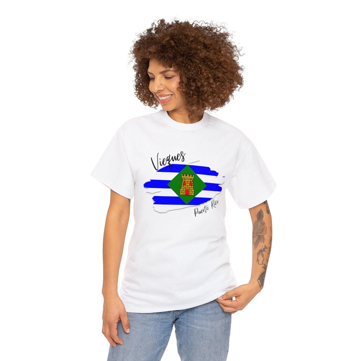 Vieques/ Pueblos de Puerto Rico/ Bandera/ Boricua/Camisas/ T shirt