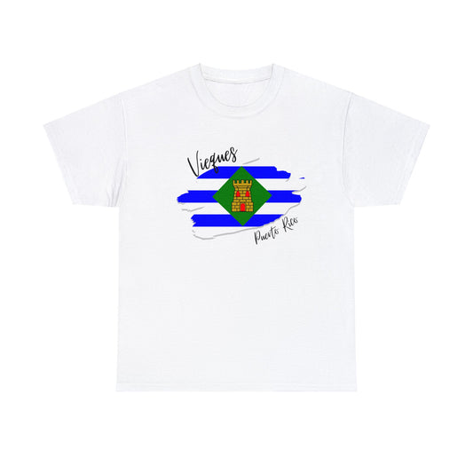 Vieques/ Pueblos de Puerto Rico/ Bandera/ Boricua/Camisas/ T shirt