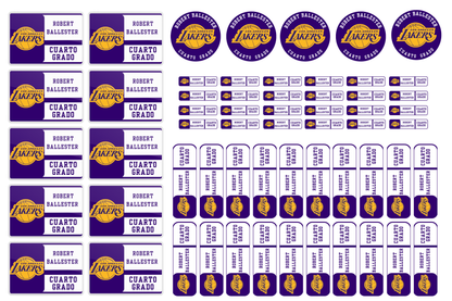 Labels (Stickers) identificación Materiales escolares