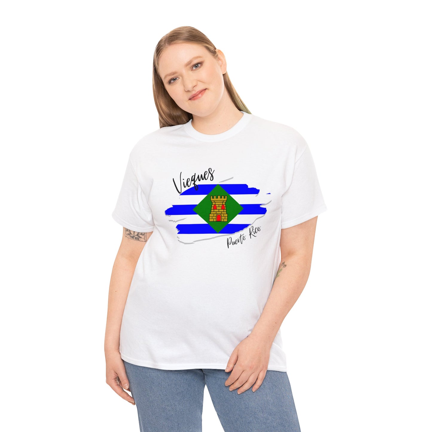 Vieques/ Pueblos de Puerto Rico/ Bandera/ Boricua/Camisas/ T shirt