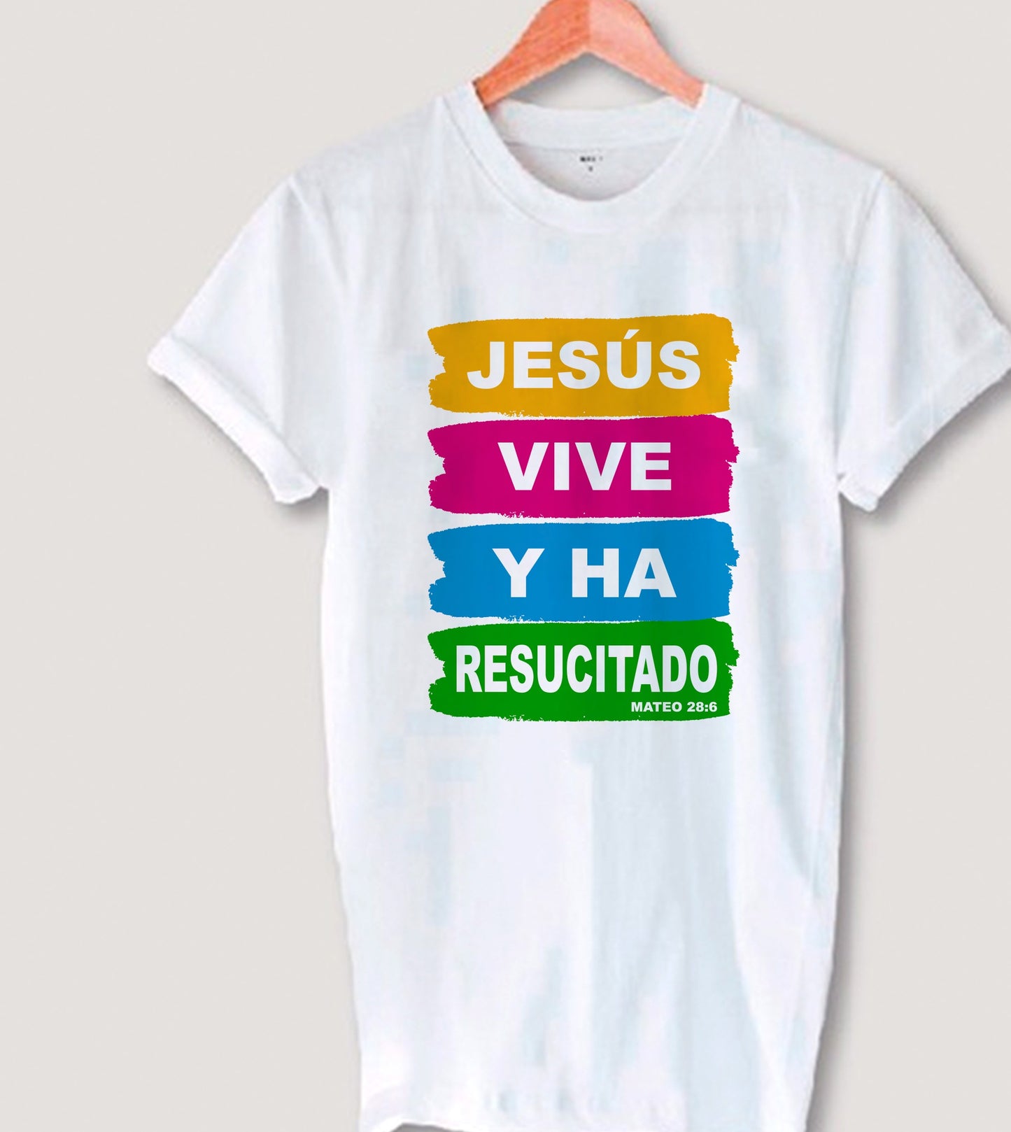 Camisa Cristiana Jesús vive, ha resucitado